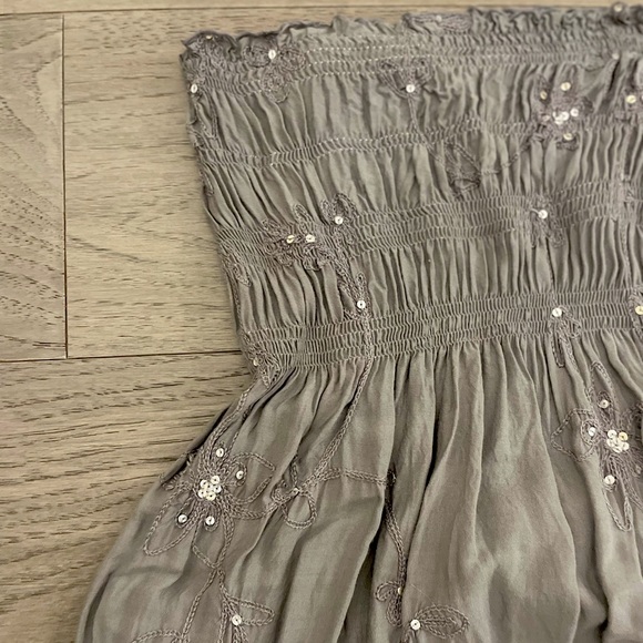 Strapless Sequin/Lace embroidered Maxi Dress - Picture 2 of 2